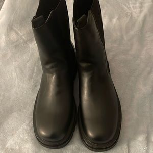 Black Calf High Chunky Boots
